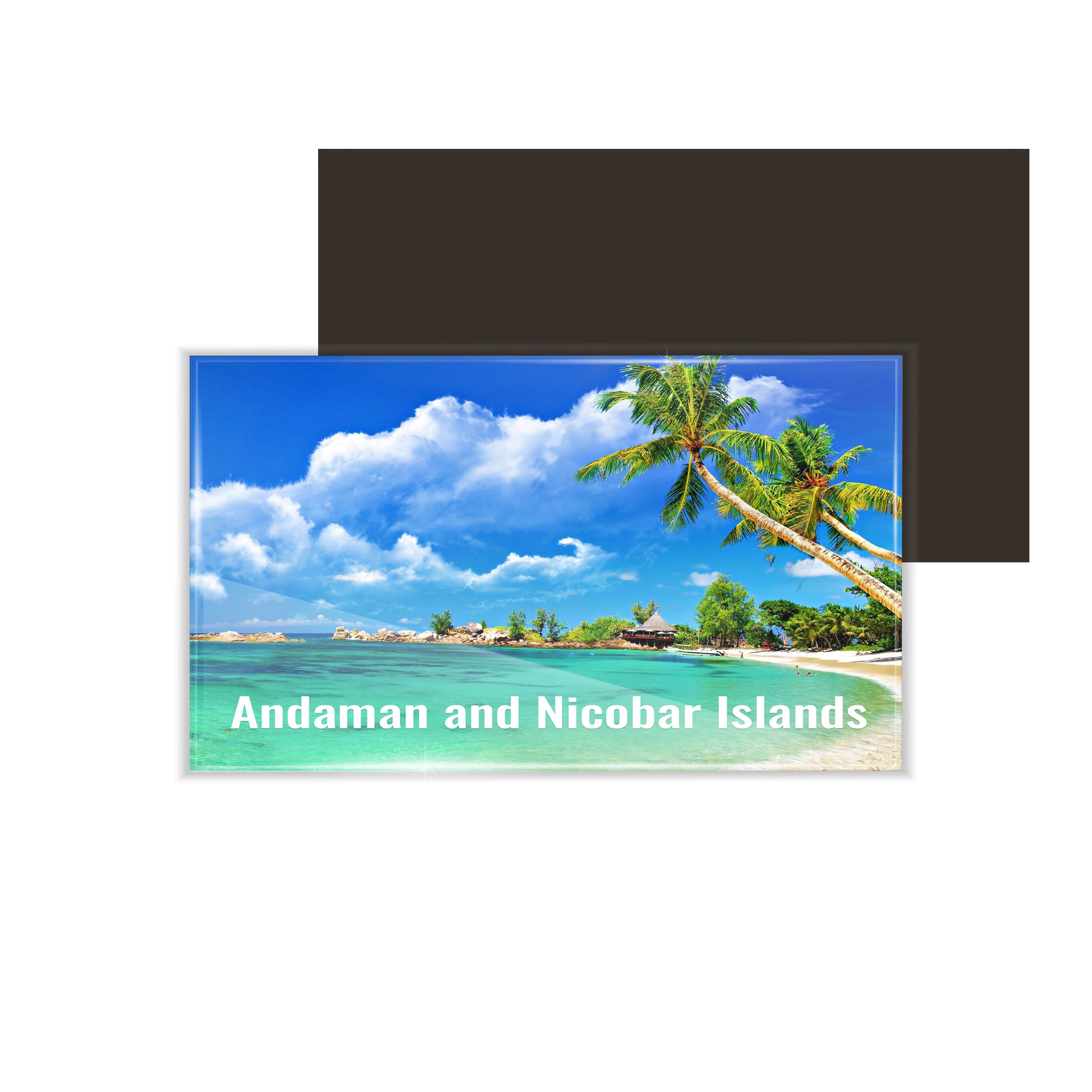 dhcrafts Fridge Magnet Rectangle Acrylic Glass (8.6 x 5.4 cm) Multicolor Travel Amsterdam And Nicobar Island D1 Design Pack of 1